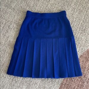 VINTAGE 80s St. John Royal Blue size 4 Pleated Skirt